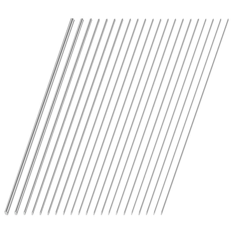 [Australia - AusPower] - Swpeet 104Pcs 12 Sizes 0.3 mm, 0.4 mm, 0.5 mm, 0.6 mm, 0.8 mm, 1 mm, 1.2 mm, 1.4 mm, 1.6 mm, 1.8 mm, 2 mm, 3 mm 40cm-16" Length Stainless Steel Rods Sets 