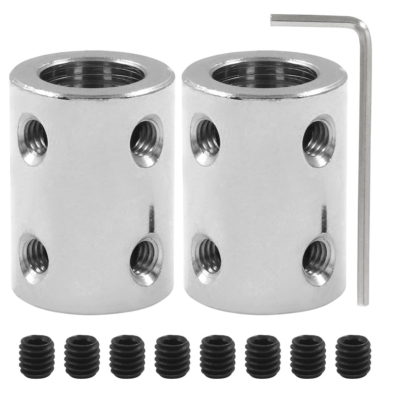 [Australia - AusPower] - 2 Pcs Bore Rigid Coupling Set 10mm to 10mm Shaft Coupler Connector Stainless Steel Coupler Rigid Couplings for 3D Printers Motor Accessories 2 