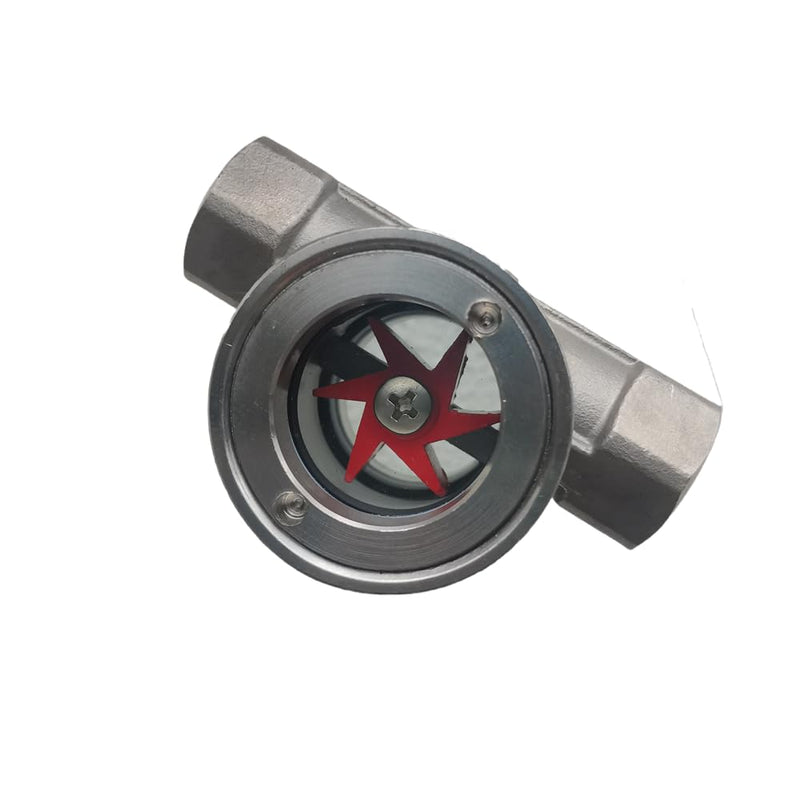[Australia - AusPower] - 3/4"NPT Female 304 Stainless Window Sight Glass Flow Indicator With Impeller Pipe Medium flow observer DN20-3/4" 
