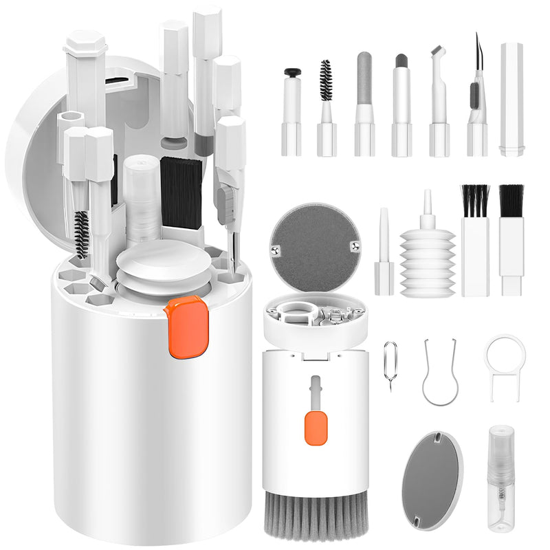 [Australia - AusPower] - 20 in 1 Multifunctional Cleaner Kit for Electronic Devices, Keyboard Cleaning Brush, Headphones Cleaner Kit for AirPods, Multi-Tool for Cleaning Laptop, Keyboard, Earbuds, Camera, Cellphones 