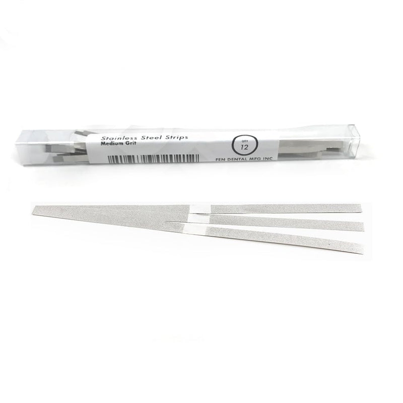 [Australia - AusPower] - Dental Polishing Strips Stainless Steel 6.0 MM Med Grit (Double Side) 12/Box 