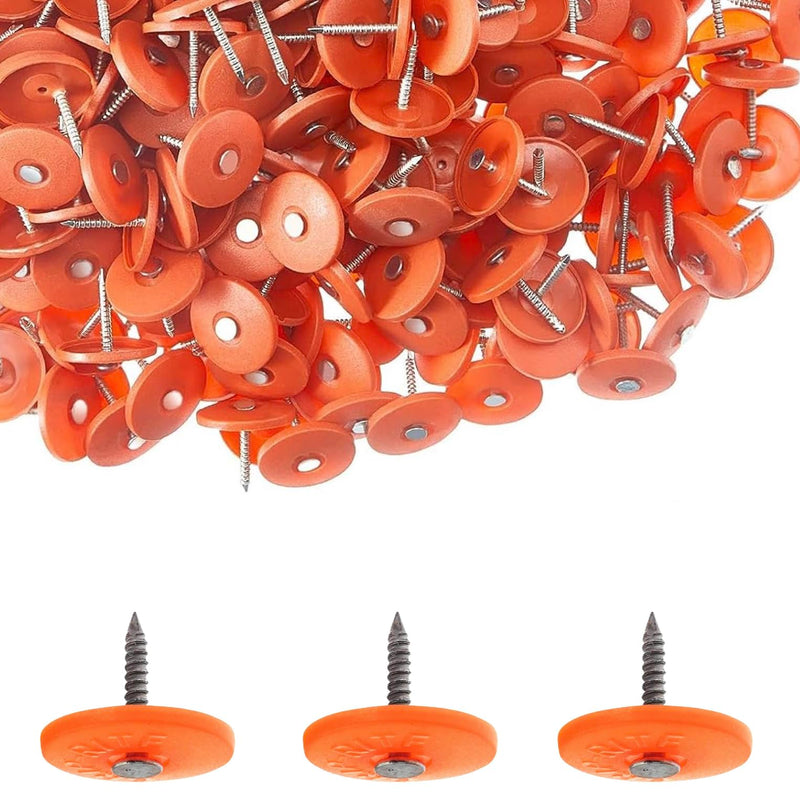 500 Pack - Round Plastic Cap Nail 1 Inch Roofing Nails Galvanized Tar Paper Nails for House Wrap Fastening Foam Board Roofing Felt Insulation Film (500) 500