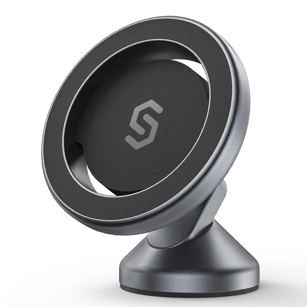 [Australia - AusPower] - SYNCWIRE for MagSafe Car Mount - 360° Rotation Magnetic Phone Holder for Car Dashboard, Strong Magnets Car Phone Holder Mount Compatible iPhone 15 Pro Max 14 13 12,Samsung - MagSafe Car Accessories Space Gray 