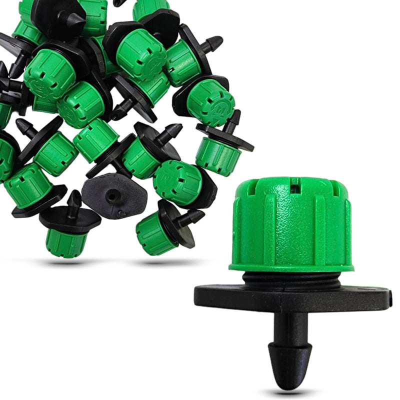 [Australia - AusPower] - (25-Pack) - 1/4" Inch Universal Barbed Drip Emitter - Adjustable Flow 0-18.5 GPH Fit 1/4 (4-7mm) Drip Irrigation Tubing - Professional Grade (25 Pack Dripper Only) 25 Pack Dripper Only 