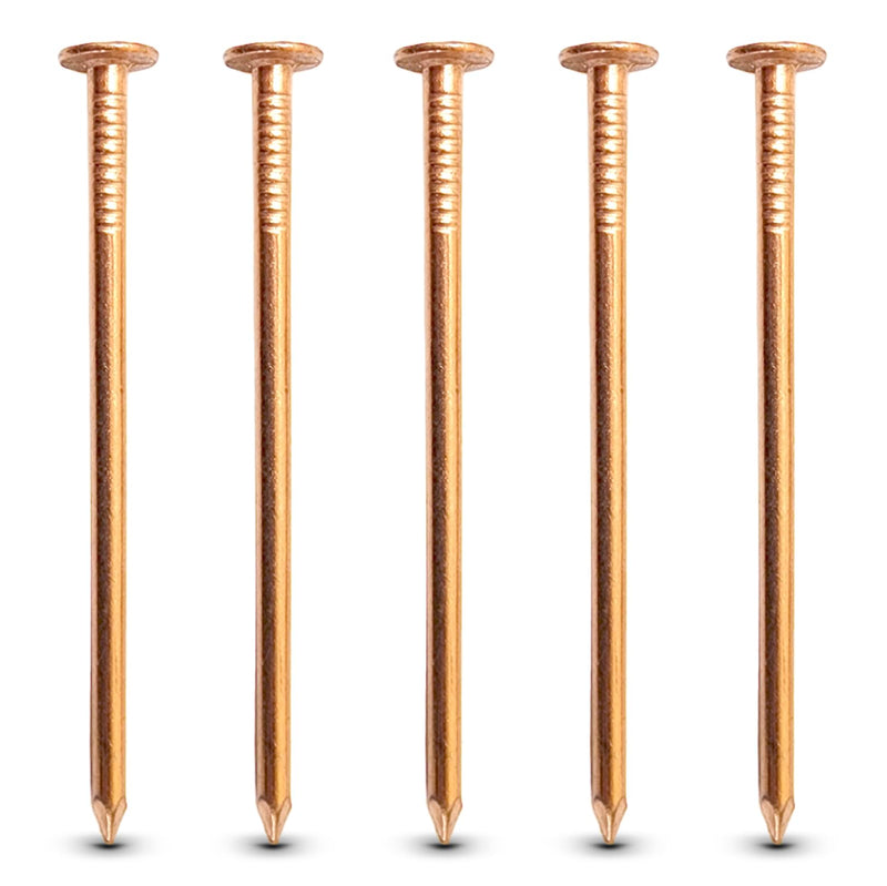 40 Pack 3 Inch USA MADE Copper Nails Pack - Pure Copper Nail Spikes USA Made - Solid Reliable Used for Trees, Stumps, Landscaping, and Hobbies (40) 40