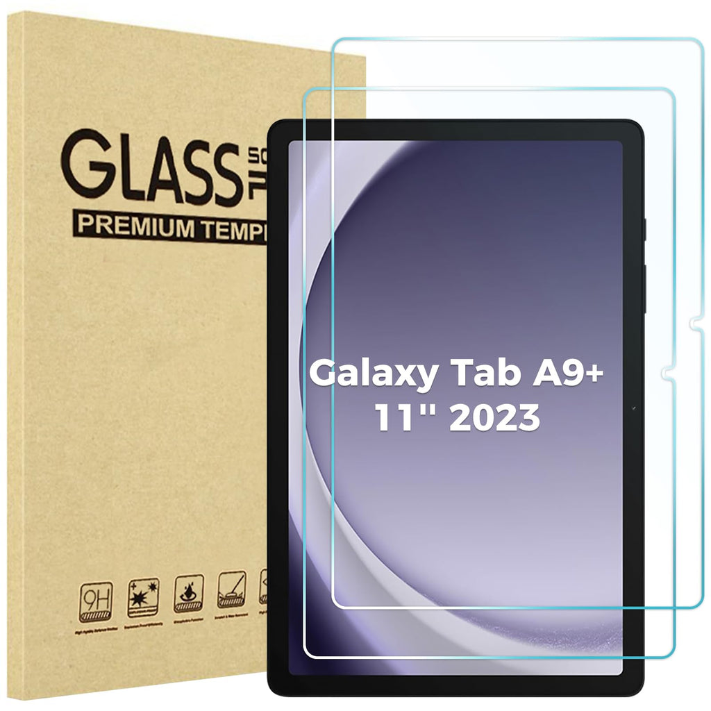 [Australia - AusPower] - 2 Pack Screen Protector for Galaxy Tab A9 Plus 11 Inch 2023, HD Tempered Glass 9H Film Guard for 11" Tab A9+ 5G Tablet (SM-X210/X216/X218) 2 