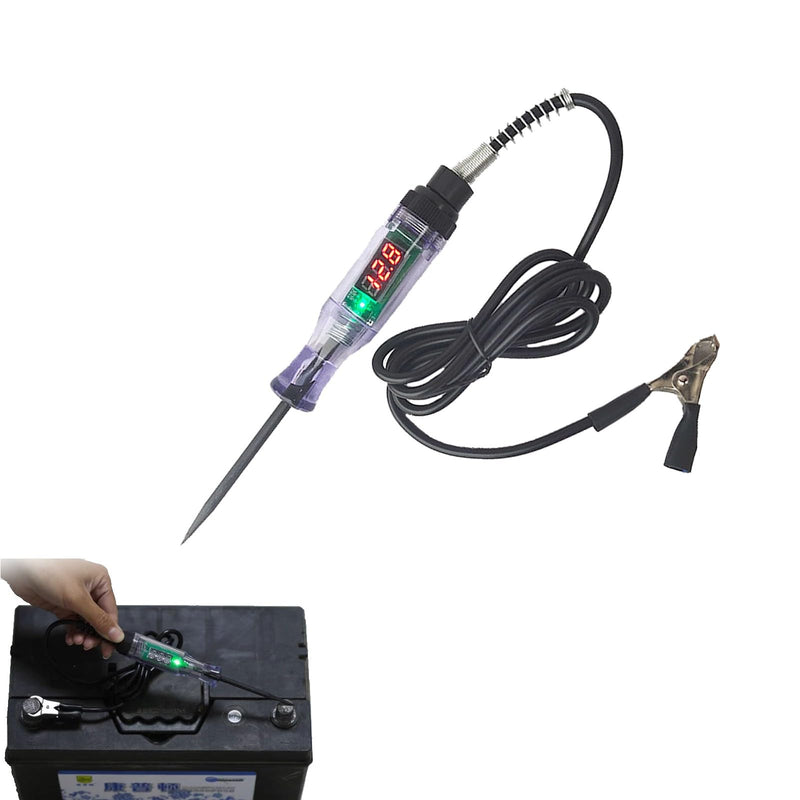 [Australia - AusPower] - 1 PC Car Digital Display LED Circuit Test Pen, Circuit Detection 3V-70V Multi-Functional Induction Long Probe, Voltage Continuity Test for Wires Fuse Socket, Universal for Most Cars (Black) 1 PC #3V-70V Black 