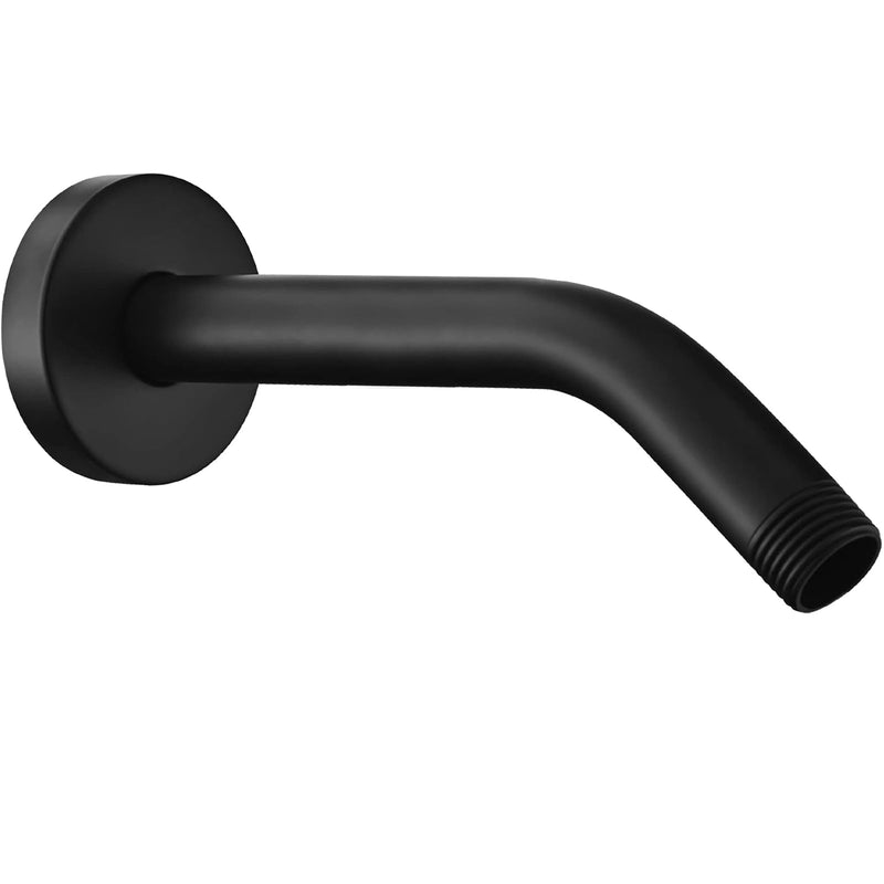 [Australia - AusPower] - Nuodan Shower Arm with Flange, 8 Inches Wall Mount Replacement Shower Head Arm For Fixed Shower Head and Handheld Showerhead, Matte Black 8 Inch 