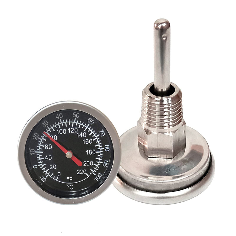 [Australia - AusPower] - Dial Thermometer 1/4 NPT Thread Joint Thermometer -10-100℃/0-220ºF Temperature Gauge 1.4" Stainless Steel Thermometer for Boiler Tea Pot Kettle 