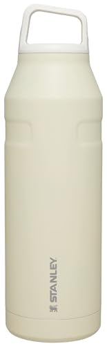 Stanley IceFlow Cap and Carry Water Bottle | Wide Mouth Twist Lid | Lightweight & Leakproof for Travel & Sports | Insulated Stainless Steel | BPA-Free Cream Glimmer 50 Oz