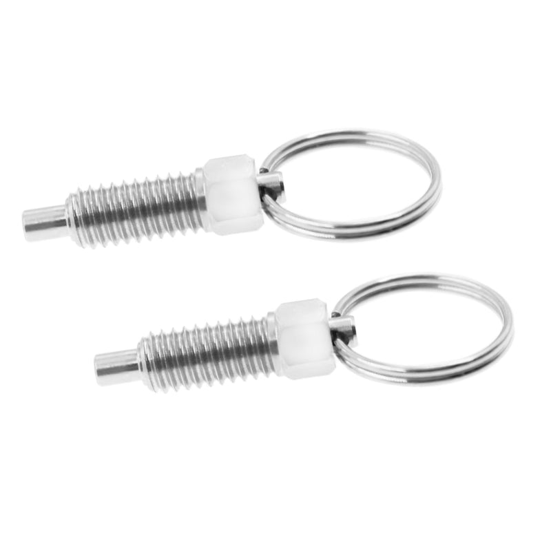 [Australia - AusPower] - Spring Plunger with Pull Ring,TTZEZE M6-3mm/0.12''Stainless Steel Stubby Hand-Retractable Spring Plunger,Non-Locking Type Index Plunger 2 PCS M10-6mm/0.24'' 2 PCS M10-6mm/0.24'' 