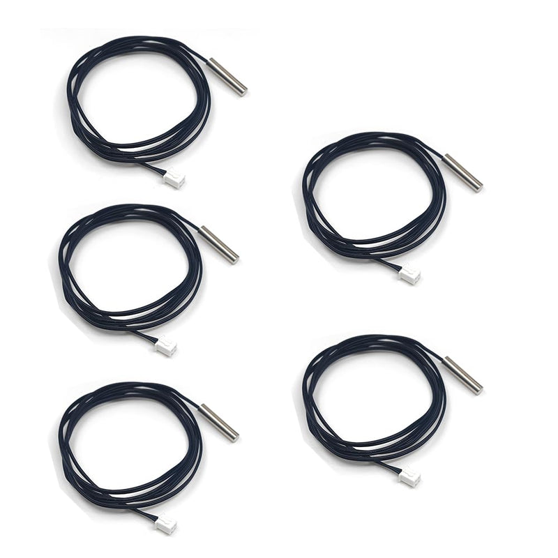 [Australia - AusPower] - 5PCS NTC 10k Thermistor Temperature Sensor Probe 3 Meter Waterproof Temp Sensor Probe, Stainless Steel 3950 NTC Temp Sensor Probe, Digital Temperature Transmitter Extension Cable 3 Meter(9.8ft) 