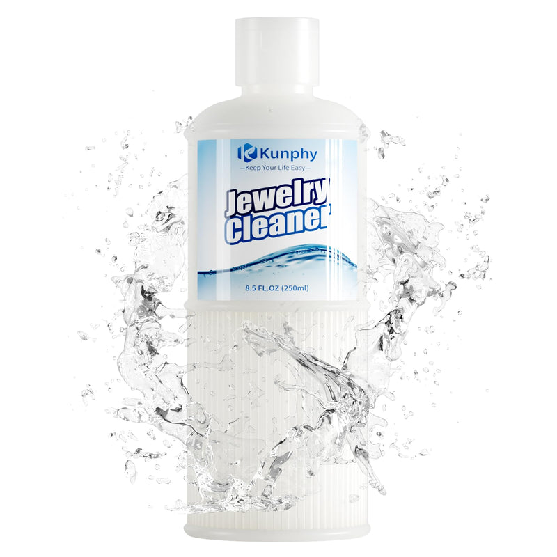 [Australia - AusPower] - 2024 Kunphy Ultrasonic Jewelry Cleaner, Professional Ultrasonic Cleaner Solutions for Use in All Ultrasonic Cleaner Machines, Jewelry Cleaner Solution for Diamond, Gold, Silver, Gemstones, 250ml Blue 
