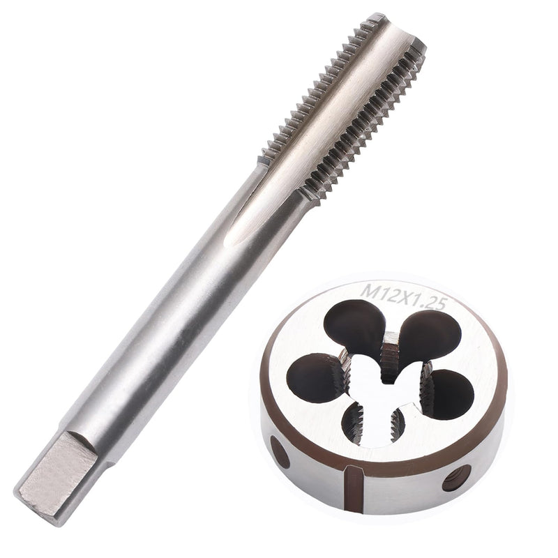 [Australia - AusPower] - M12 x 1.25 Metric Thread Tap and Die Set, M12 x 1.25mm High-speed Steel Machine Tap Die Set Right Hand 