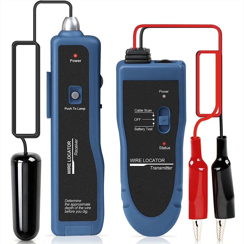 [Australia - AusPower] - Rechargeable Underground Cable Locator, Electrical Wire Tracer, Underground Wire Locator for Pet Fence Buried Sprinkler Valve, Cable Tester for Locating Irrigation Tone Generator Kit Probe NF-816L 