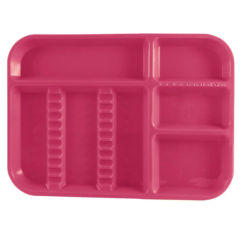[Australia - AusPower] - Dental Instrument Divided Tray, Autoclavable Divided Setup Tray, Divided Separate B-Lok Divided Tray, Size B (Ritter) - Plastic, 13-3/8" x 9-5/8" x 7/8" (1, Camellia Pink) 1 