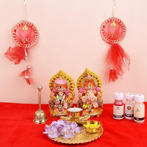 SATVIK Shubh Labh Toran - Door Hanging for Mandir Pooja Room Home Diwali Decoration - Diwali Gifts