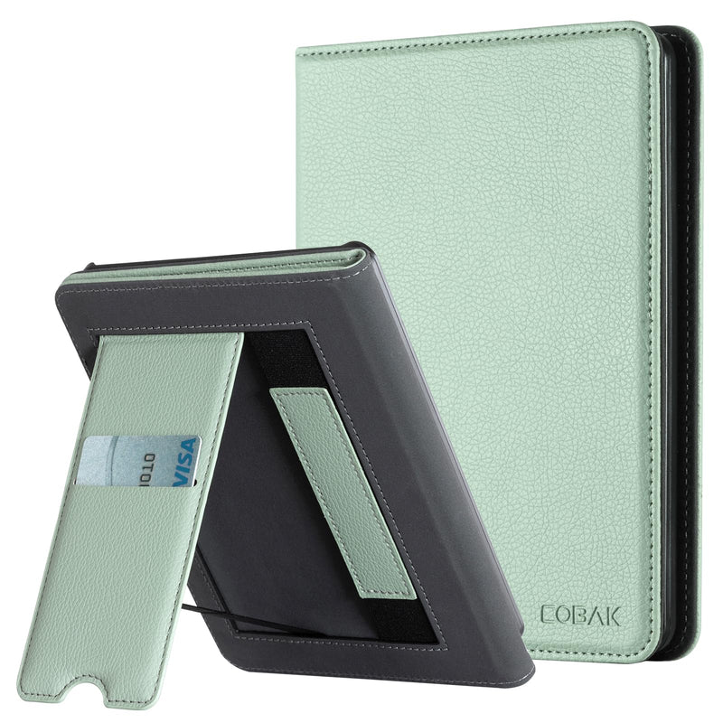 [Australia - AusPower] - CoBak Kindle Paperwhite Case with Stand - Durable PU Leather Cover with Auto Sleep Wake, Card Slot, Hand Strap Feature - Fits Kindle Paperwhite 11th Generation 6.8" and Signature Edition 2021 Released Agave green 