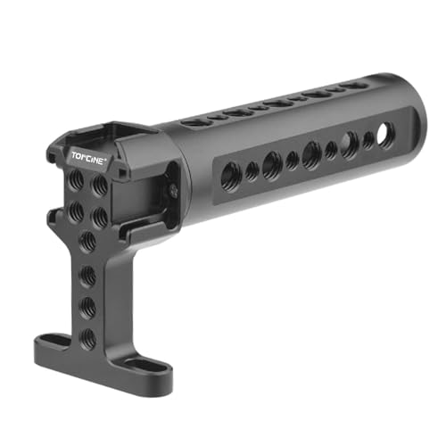 Handgrip TopHandle with Cold Shoe Mount 1/4"-20 and 3/8"-16 Threaded Holes for Camera Rigs