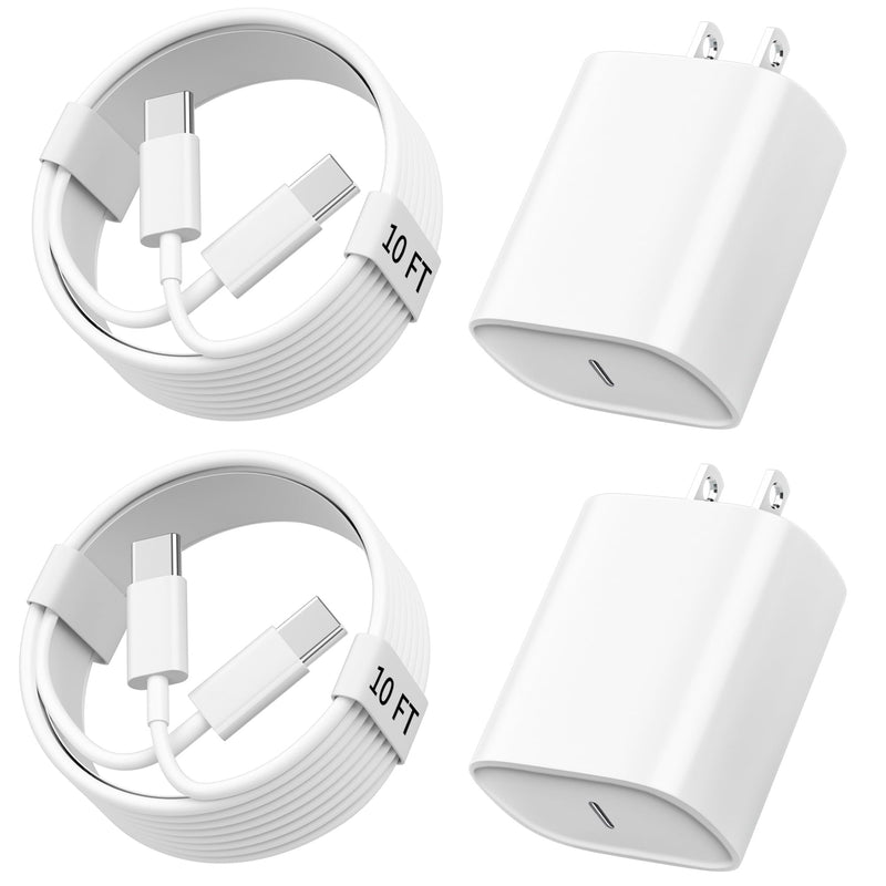[Australia - AusPower] - i Phone 15 Charger Fast Charging, iPad Charger 10 FT Long USB C to C Charging Cable Cord with 20W iPhone Fast Charger Block for iPhone 15/15 pro/15 pro max/15 Plus, iPad Pro11/12.9/air 5/4, Samsung white 10FT 