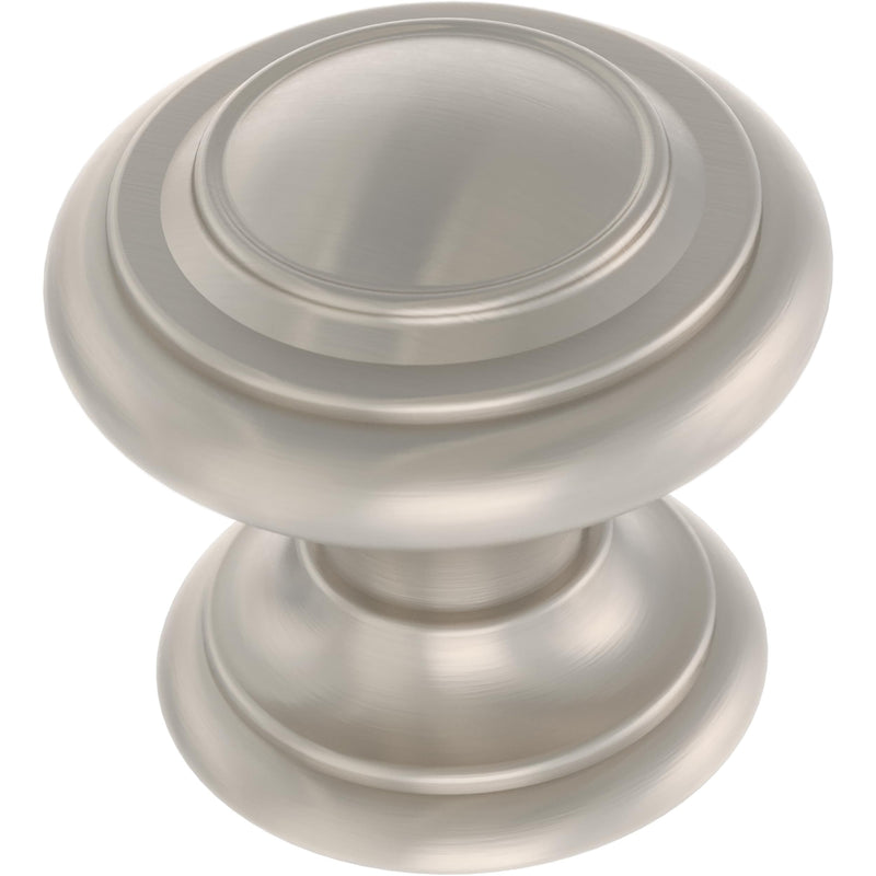 Franklin Brass (30-Pack) – Nickel Cabinet Knobs for Dressers, Drawers, Kitchen Cabinet Door, Vanity, Furniture, Closet Knobs, 1-1/8 Inch Round | Simple Double Ring 30 1-1/8" (29mm)
