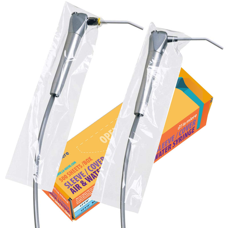 [Australia - AusPower] - Clear 500 per Box 2.5 inch X 10 inch Air and Water Syringe Sleeve, Precut Opening Syringe Sleeve,3 -Way Syringes (Clear, 500/Box) Clear 1Box 
