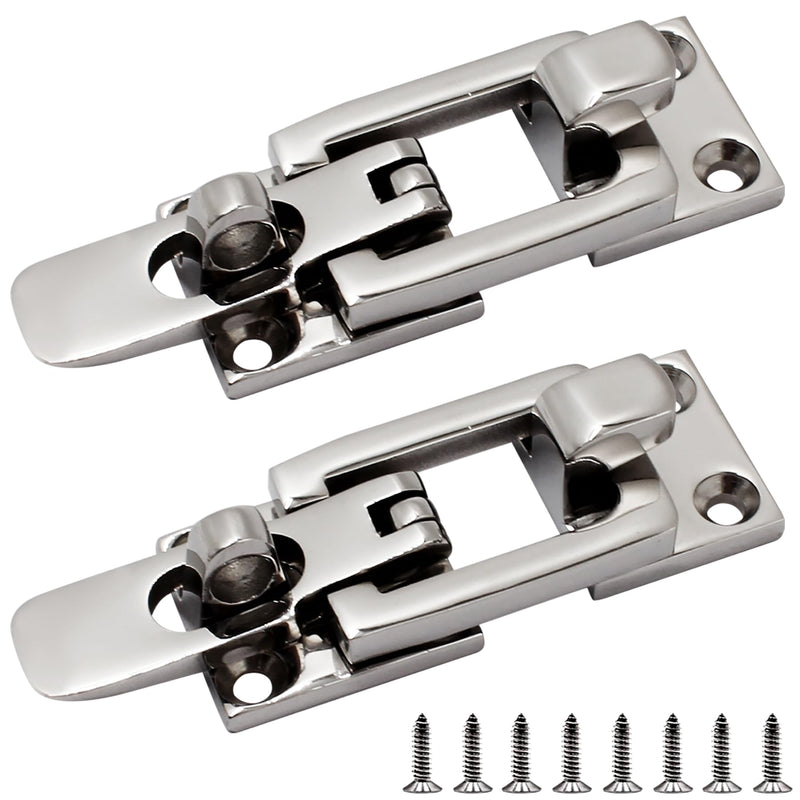 [Australia - AusPower] - Stainless Steel Hasps Marine Grade 316 SS Boat Latches Heavy Dudy Door Latch with Screws (C-2 Pack) C-2 Pack 
