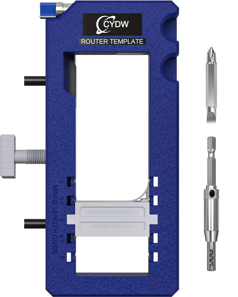 [Australia - AusPower] - Door Hinge Jig, Door Hinge Router Template,Door Hinge Mortiser, Hinge Installation Kit Fits 3” to 5” Length and 1/4” or 5/8” Thickness Door Hinge, Blue A-Blue 