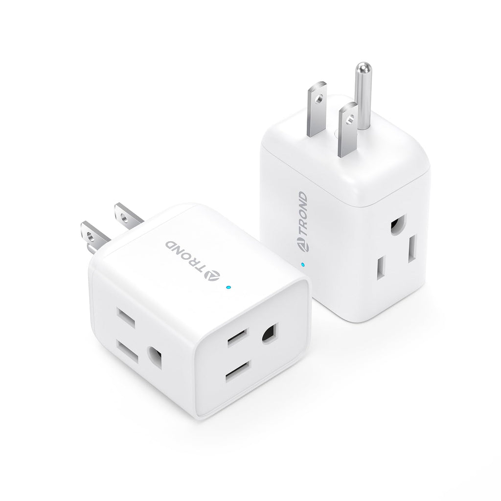[Australia - AusPower] - TROND Multi Plug Wall Outlet Extender - 2 Pack Electrical Outlet Splitter, Mini 3 Way Plug Extender Multiple Outlet Adapter, Wall Tap Outlet Expander for Home Office Cruise Travel Essentials, White 