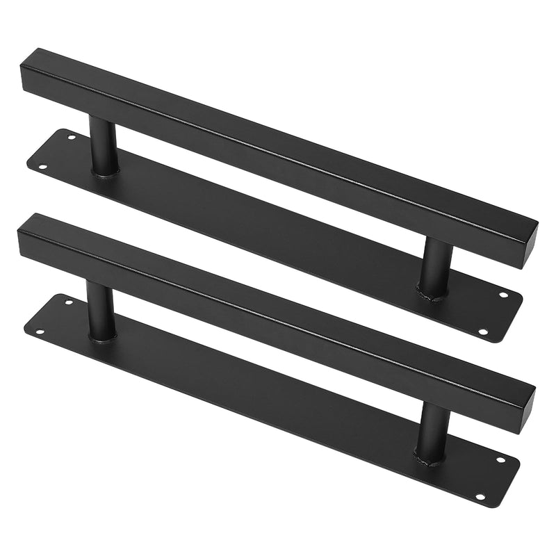 12'' Iron Classic Square Pipe Sliding Door Handles Black Pack of 2 - Outdoor Metal Gate Handles for Garage, Fence, Sheds, Farmhouse, Barn Door, Furniture Closet Drawer Door Pulls
