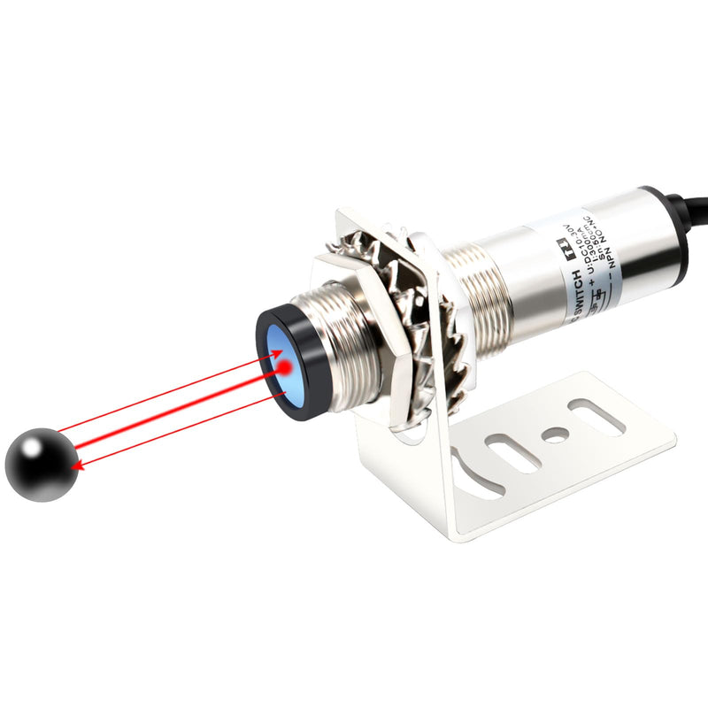 [Australia - AusPower] - LCLCTC12V 24V dc Laser photoelectric Switch PNP NO + NC M18;Input(10-30VDC), 4 Wires; Detection Distance 8-50cm; HG18-D50P3, Normally Open and Normally Closed 