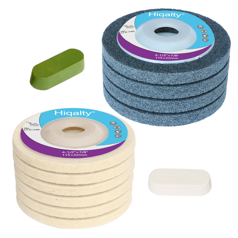 [Australia - AusPower] - 4-1/2" x 7/8" Wool Felt Polishing Disc Buffing Wheel Pad,Nylon Fiber Polishing Disc for Angle Grinder 