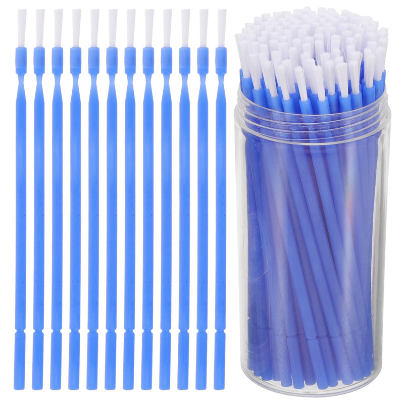 [Australia - AusPower] - 100 Pcs Small Applicator Brush Set - Blue - Bendable Nylon 