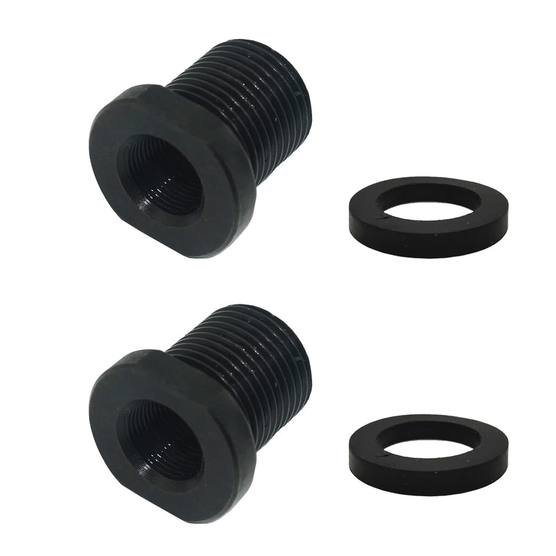 [Australia - AusPower] - 2 Pcs Thread Adapters and Washers, 1/2 * 28-3/4 * 16, Black 