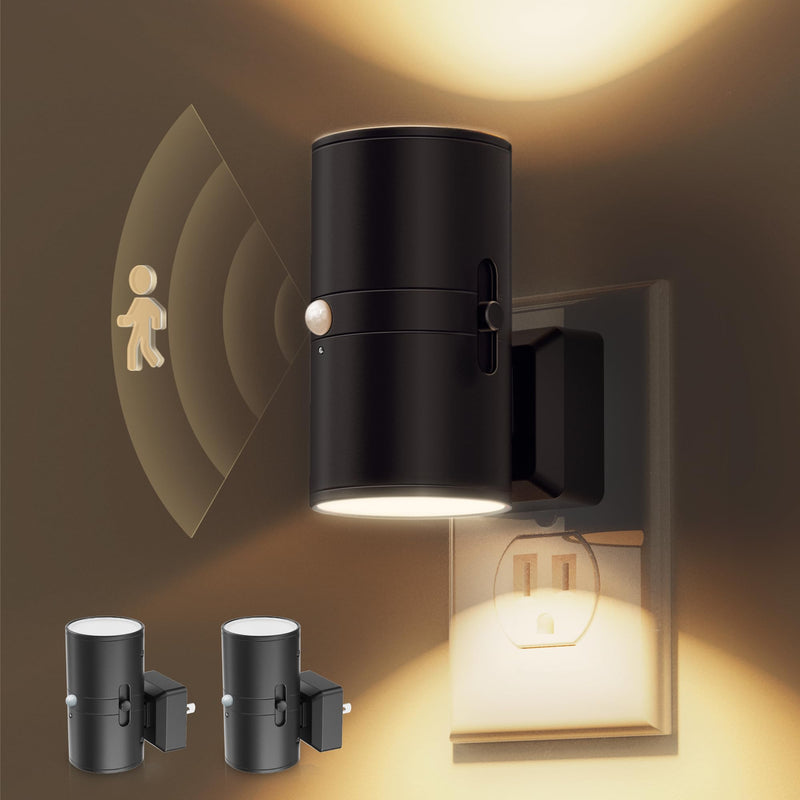 [Australia - AusPower] - L LOHAS LED Motion Sensor Night Light Plug in, Motion Activated Night Light, 0-100LM Dimmable, 3000K Soft White, Motion Sensor Light Indoor for Bathroom Hallway Bedroom Stairway Kids Elderly, 2 Pack 