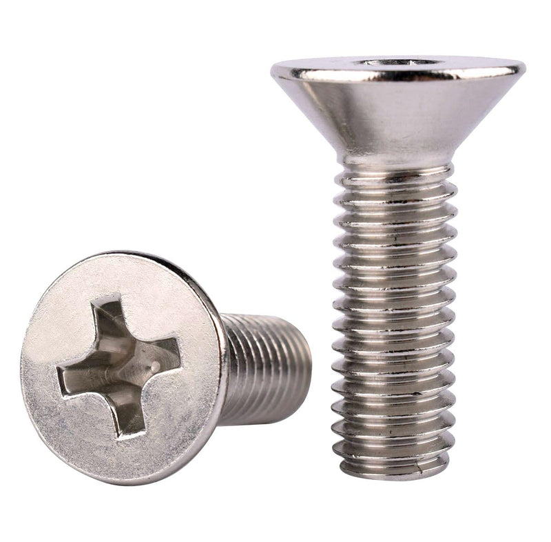 [Australia - AusPower] - 50Pcs #8-32 x 1/2" UNC Phillips Flat Countersunk Head Machine Screws, 304 Stainless Steel 18-8, Full Thread, Coarse Thread #8-32 x 1/2" (50PCS) 