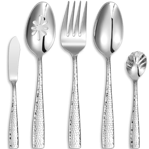 KEAWELL Premium Louis Hammered Utensil Set (Hostess Serving Utensil Set) Hostess Serving Utensil Set