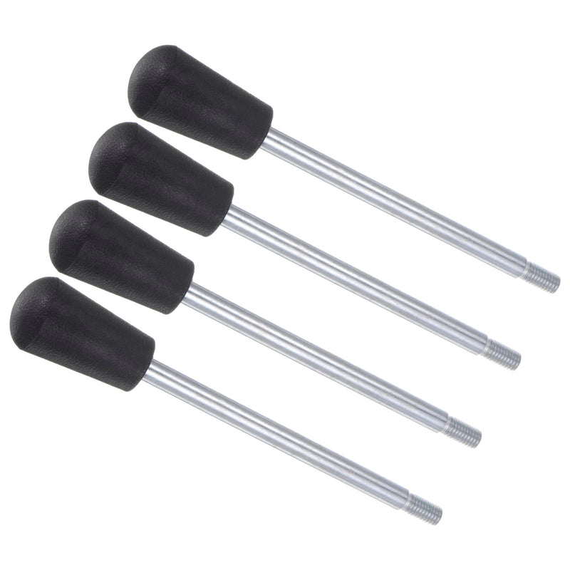 [Australia - AusPower] - Revolving Crank Clamping Handle, M8 Male Thread 180mm Length, Chrome Plated Long Arm Handwheel Handle Knob Black - (Applications: for Lathe Machinery), 4-Pieces 