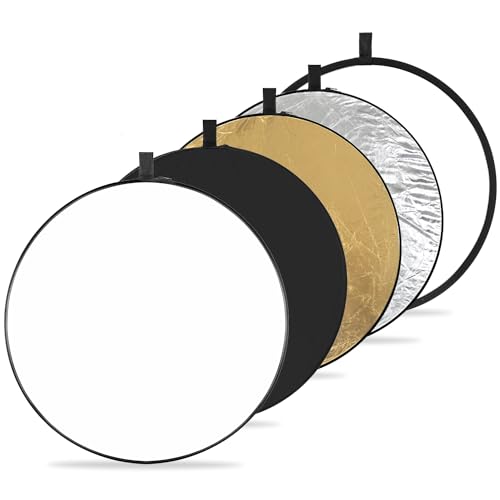 K&F CONCEPT 5-in-1 Light Reflector, 32" (80cm), Collapsible & Portable 32'' (80cm)