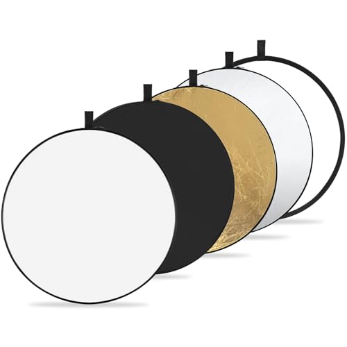 K&F CONCEPT 5-in-1 Light Reflector, 43"(110cm), Collapsible & Portable 43'' (110cm)