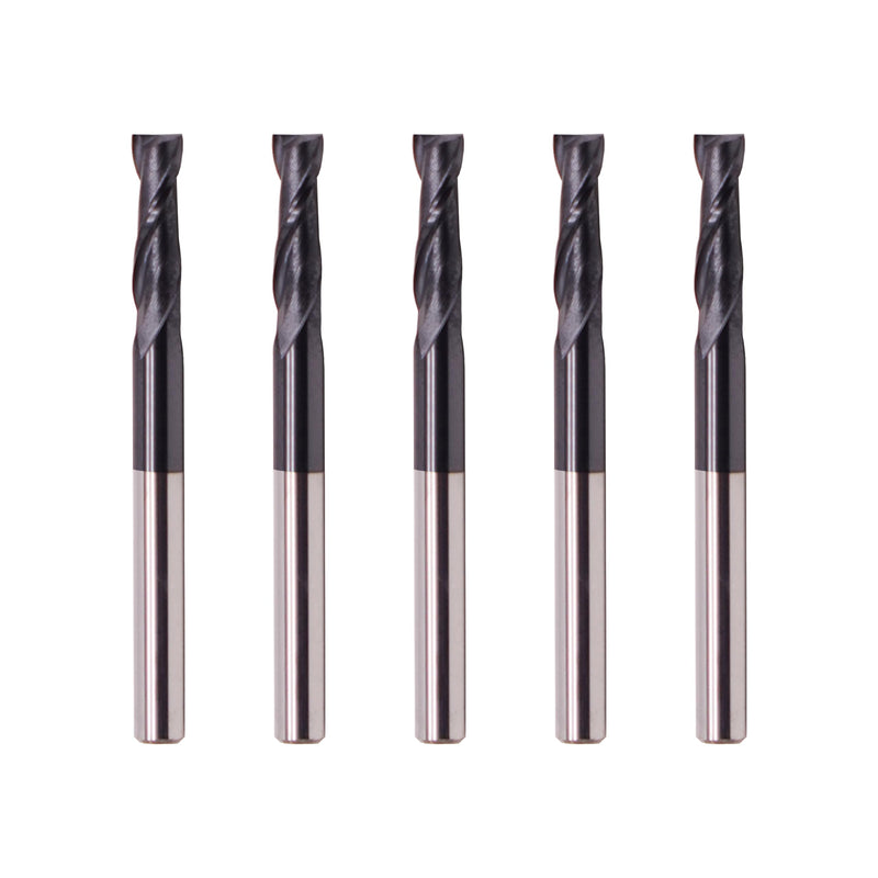 Carbide Square End Mill - 2 Flute - 1/8" 2T (5 Piece, 1/8") - for Milling Alloy Steels, Hardened Steel, Metal & More – Mill Bits Sets for DIYers & Professionals by LU&MN 5 1/8 in