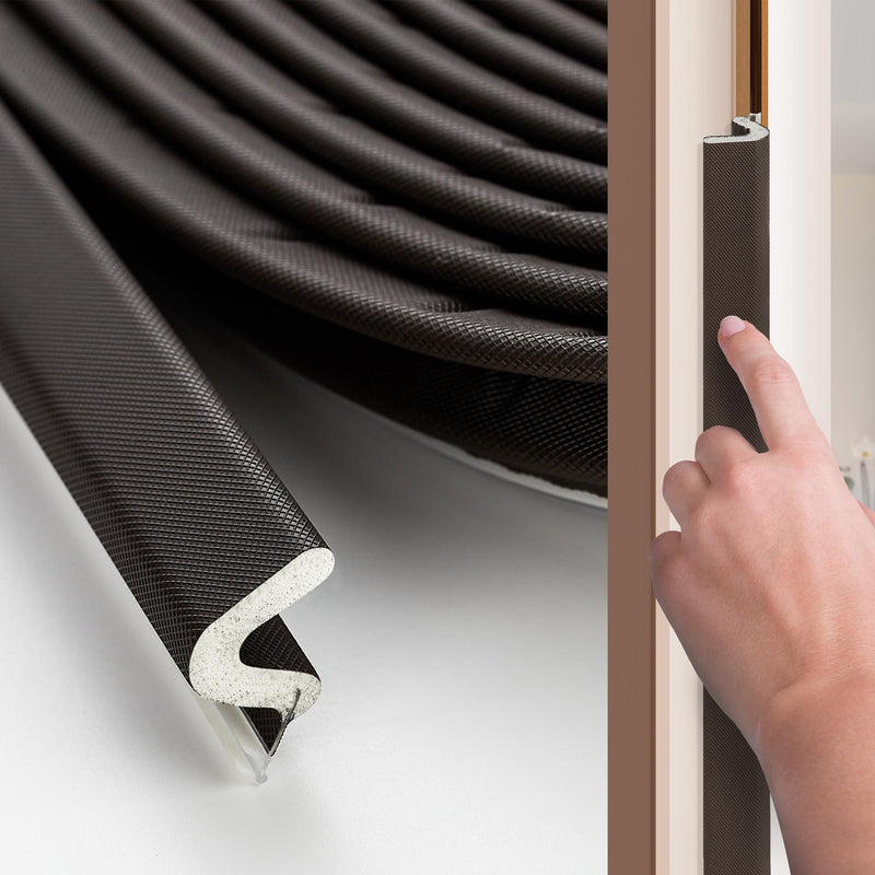 [Australia - AusPower] - Weather Stripping Door Seal Strip 26FT Door Soundproofing V-Shape Sound Proof Door Sealers for Door Frame, Door Insulation Strip for Large Gap?Brown Brown 