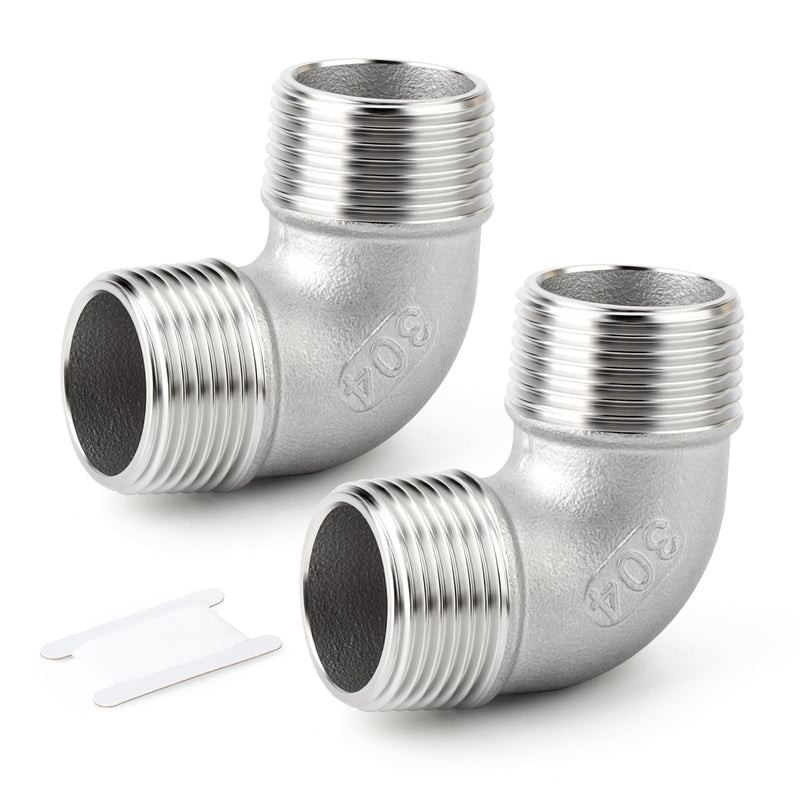 [Australia - AusPower] - TAISHER 5PCS 304 Stainless Steel 90 Degree elbow,3/4" NPT Male × 3/4" NPT Male Thread Pipe Fitting 3/4" MNPT × 3/4" MNPT 5 