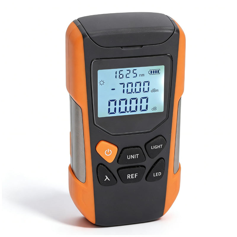 Optical Power Meter, 3-in-1 Optical Power Meter with RJ45 Tester, LED Light, OPM Fibre Optic Tester Fibre Optic Cable Testers with Universal FC/SC/ST Interface
