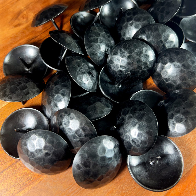 [Australia - AusPower] - 50 Pack - 1.25 Inch Iron Clavos - Decorative Nails - Black - Upholstery Tacks - Clavos - Antique Decorative Rustic Accent for Wood, Decorative Door Studs, Farm Barn Door, Furniture Nails 