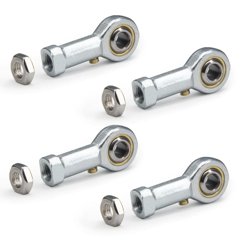 [Australia - AusPower] - PHSB4 Rod End Bearings 1/4-inch Bore Pre-Lubricated Bearings 1/4-28 Female Thread Right Hand with Jam Nuts, 4pcs/Pack 1/4 inch PHS 