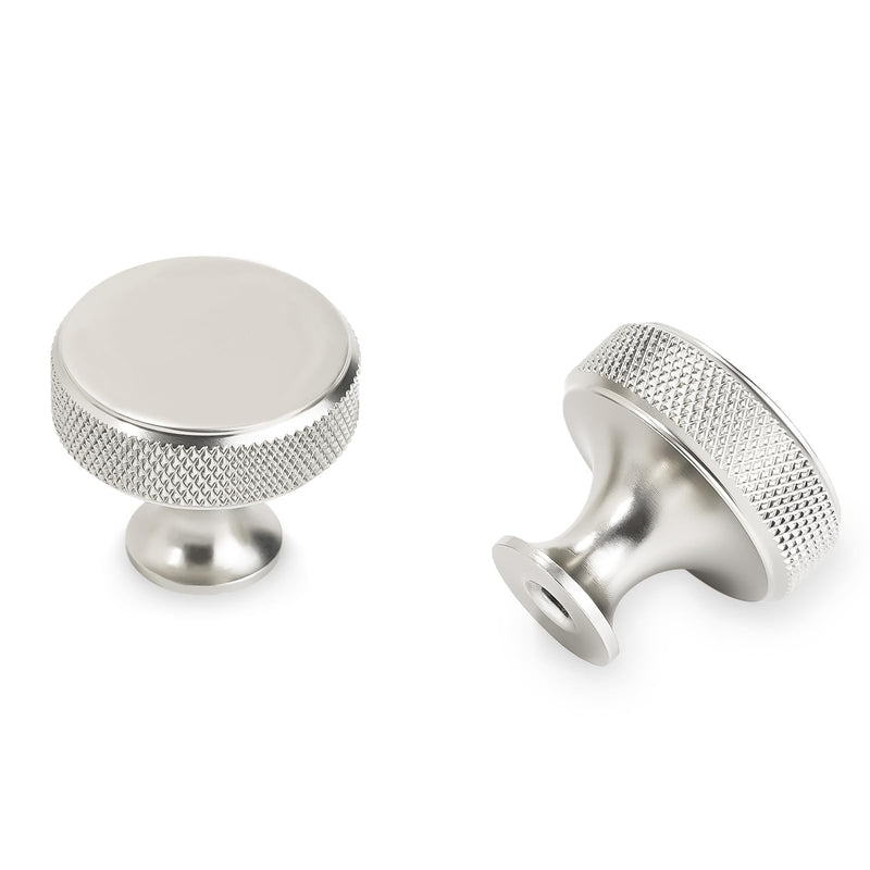 10 Pack Brushed Satin Nickel Kitchen Cabinet Knobs Knurled Cabinet Knobs Sliver Drawer Knobs Kitchen Cabinet Hardware Handles Drawer Knobs Dresser Handles Standard 10