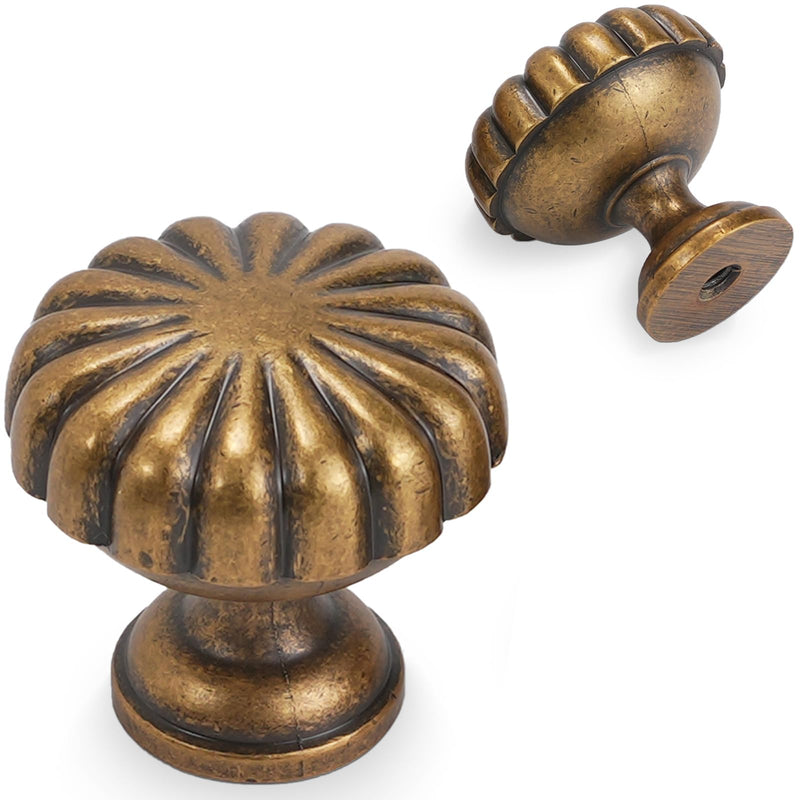 10 Pack Antique Brass Kitchen Cabinet Knobs Vintage Drawer Knobs Aged Bronze Kitchen Cabinet Hardware Zinc Alloy Handles Drawer Knobs Dresser Handles Knob 10