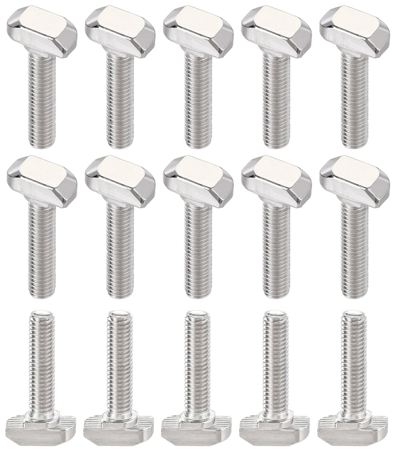 [Australia - AusPower] - M6 x 30mm T-Slot Drop-in Stud Sliding Bolts, Carbon Steel Hammer Head Bolt T Screw, T-Bolt T Shape Stud Sliding Screw for 30 Series Aluminum Profile, 20PCS M6 x 30mm 