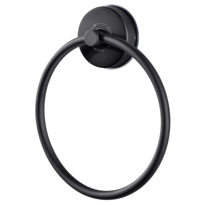 JOMOLA Towel Ring Suction Towel Holder for Bathroom Stainless Steel Kitchen Towel Rail Rack Drill Free Bath Towel Holder Bathroom Accessories Matte Black Matte Black,1 Pcs
